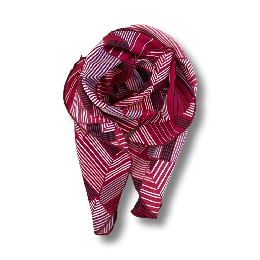 Women’s Geometric Print Silk Like Narrow Multi Use Scarf • Head •Bag Wrap •Neck